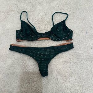 Acacia Swimwear Seaweed Mesh Manhattan Top Hookipa Bottom